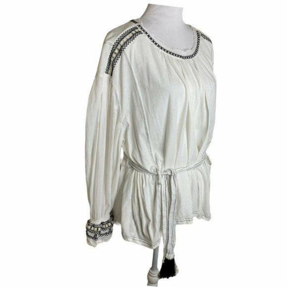 Free People Embroidered Back Tassel Tie Tunic - Picture 4 of 10